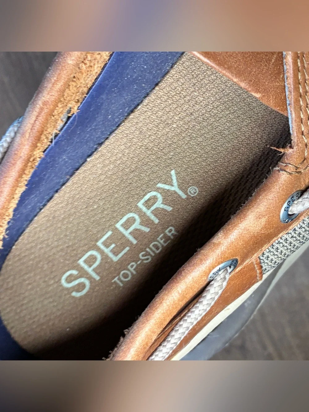 Sperry Top Sider Tarpon Tan Leather Boat Shoe Brown 10 Eye Lace Up A2061317